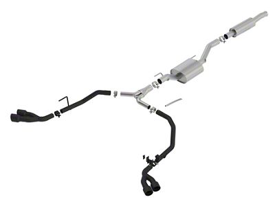 Borla ATAK Dual Exhaust System with Ceramic Black Tips; Side Exit (20-25 3.6L Jeep Gladiator JT)