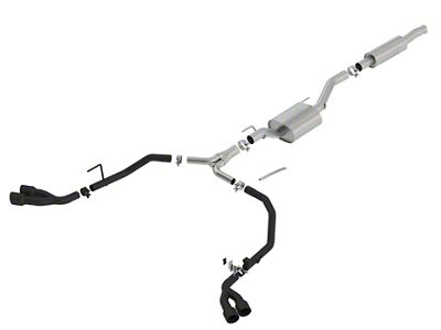 Borla S-Type Dual Exhaust System with Ceramic Black Tips; Side Exit (20-25 3.6L Jeep Gladiator JT)