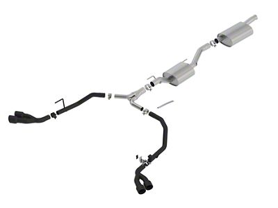 Borla Touring Dual Exhaust System with Ceramic Black Tips; Side Exit (20-25 3.6L Jeep Gladiator JT)