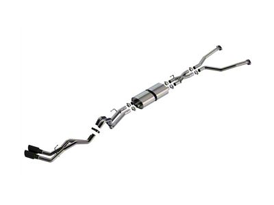 Borla S-Type True Dual Exhaust System with Black Tips; Same Side Exit (22-25 Tundra)