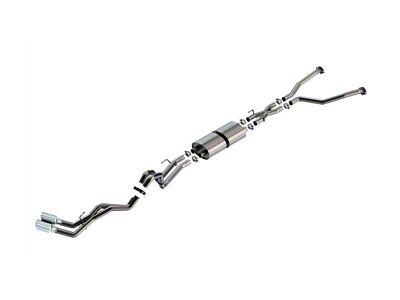 Borla S-Type True Dual Exhaust System with Chrome Tips; Same Side Exit (22-25 Tundra)