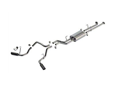 Borla Touring Dual Exhaust System with Black Chrome Tips; Side Exit (07-08 5.7L Tundra)