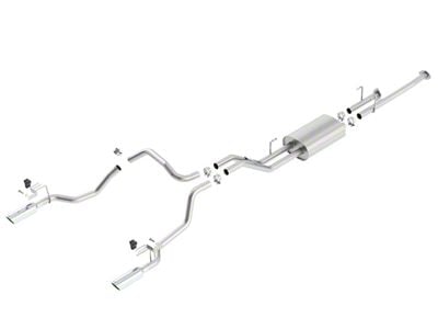 Borla Touring Dual Exhaust System with Polished Tips; Rear Exit (14-21 5.7L Tundra)