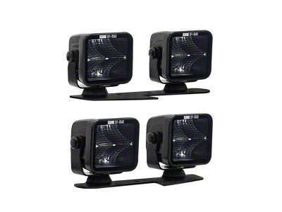 Borne Off-Road 4-Piece Ditch LED Light Pods; Flood Beam (21-25 Bronco w/o Upfitter Switches)