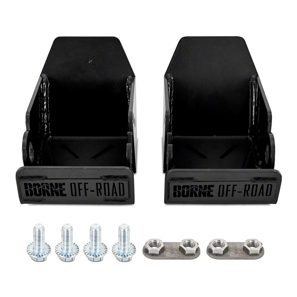 Borne OffRoad Bronco Rear Shock Skid Plates; Black BNSDBR21RSBK (21