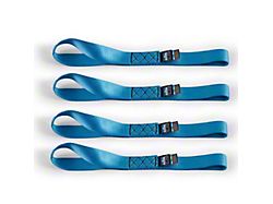 Borne Off-Road Soft Loop Tie-Down Straps; 4-Pack; Blue