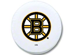 Boston Bruins Spare Tire Cover; White (66-18 Jeep CJ5, CJ7, Wrangler YJ, TJ & JK)