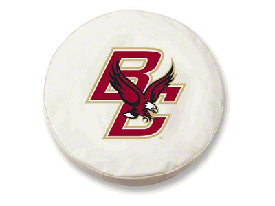 Boston College Spare Tire Cover; White (66-18 Jeep CJ5, CJ7, Wrangler YJ, TJ & JK)