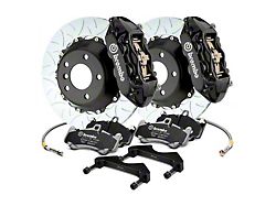 Brembo GT Series 4-Piston Rear Big Brake Kit with 15-Inch 2-Piece Type 3 Slotted Rotors; Black Calipers (20-25 Jeep Gladiator JT)