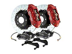 Brembo GT Series 4-Piston Rear Big Brake Kit with 15-Inch 2-Piece Type 3 Slotted Rotors; Red Calipers (20-25 Jeep Gladiator JT)