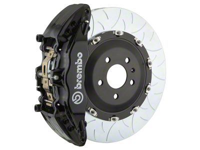 Brembo GT Series 6-Piston Front Big Brake Kit with 15-Inch 2-Piece Type 3 Slotted Rotors; Black Calipers (20-25 Jeep Gladiator JT)