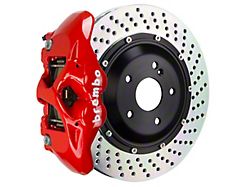 Brembo GT Series 4-Piston Rear Big Brake Kit with 15-Inch 2-Piece Cross Drilled Rotors; Red Calipers (18-21 Jeep Grand Cherokee WK2 Trackhawk)