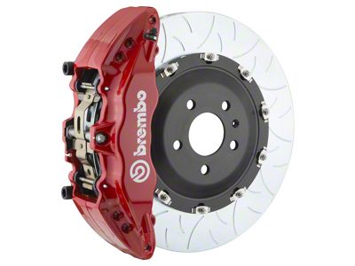Brembo GT Series 6-Piston Front Big Brake Kit with 15-Inch 2-Piece Type 3 Slotted Rotors; Red Calipers (18-25 Jeep Wrangler JL)