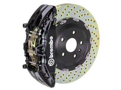 Brembo GT Series 6-Piston Front Big Brake Kit with 15-Inch 2-Piece Cross Drilled Rotors; Black Calipers (07-16 Tundra)