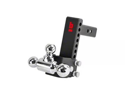 bROK 2-Inch Receiver Adjustable Hitch with Rotating Tri-Ball Mount; 7-Inch Drop (Universal; Some Adaptation May Be Required)