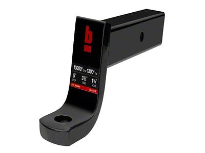 bROK 2.50-Inch Receiver Hitch Ball Mount; 5-Inch Drop (Universal; Some Adaptation May Be Required)