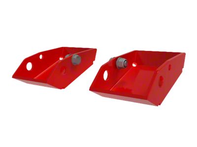 BroncBuster Rear Shock Skid Plates; Race Red (21-25 Bronco)