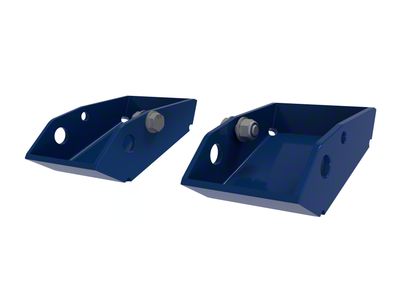 BroncBuster Rear Shock Skid Plates; Performance Blue (21-25 Bronco)