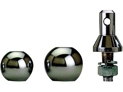 1-Inch Shank Interchangeable Hitch Ball Set; 2 to 2-5/16-Inch; Stainless Steel