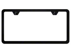 2-Hole Slimline License Plate Frame; Black Powder-Coated Stainless (Universal; Some Adaptation May Be Required)