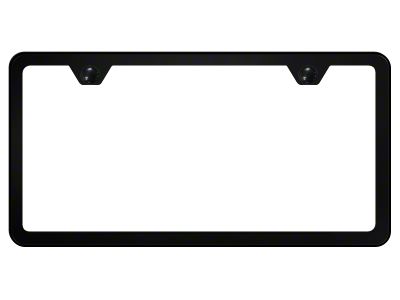 2-Hole Slimline License Plate Frame; Black Powder-Coated Stainless (Universal; Some Adaptation May Be Required)