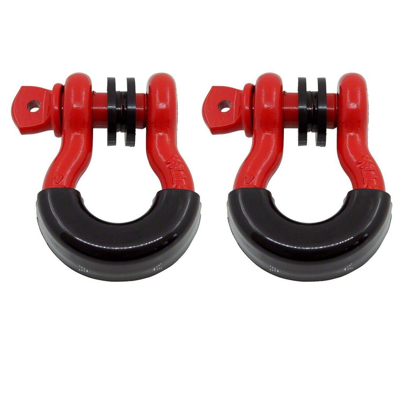Bronco 3/4Inch DRing Shackle with Isolator; Red Free Shipping