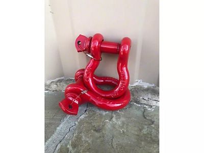 3/4-Inch D-Ring Shackles; Firecracker Red
