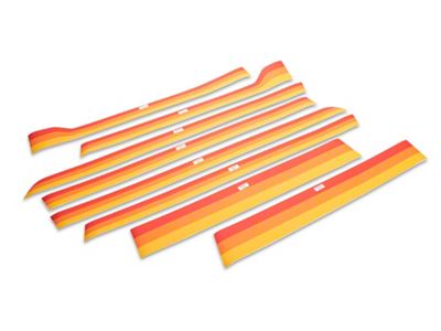3-Bar High Version Side Stripes; Gloss Red (21-25 Bronco 2-Door)