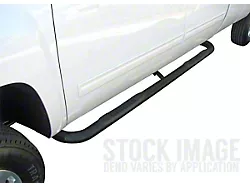3-Inch Round Side Step Bars; Rocker Mount; Black (21-25 Bronco 4-Door w/o Factory Rock Rails)