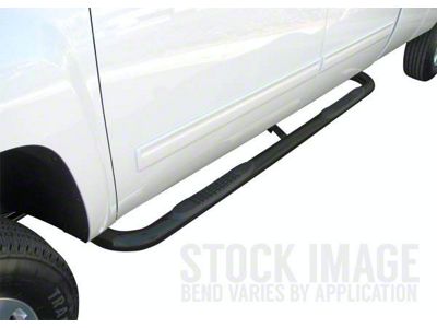3-Inch Round Side Step Bars; Rocker Mount; Black (21-25 Bronco 4-Door w/o Factory Rock Rails)
