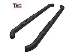 3-Inch Round Side Step Bars; Textured Black (21-25 Bronco 2-Door)