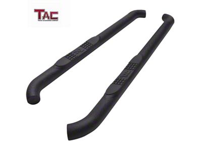 3-Inch Round Side Step Bars; Textured Black (21-25 Bronco 2-Door)