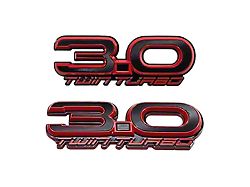 3.0 Twin Turbo Fender Emblems; Race Red (22-26 Bronco Raptor)