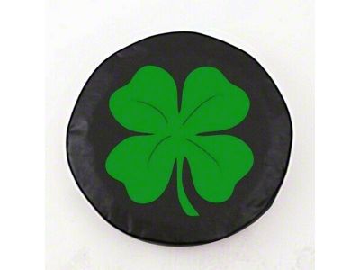 4-Leaf Clover Spare Tire Cover with Camera Port; Black (21-25 Bronco)