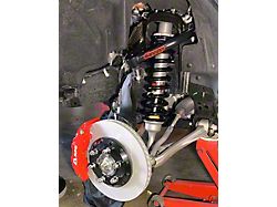 APB 4-Piston Front Big Brake Kit with 14-Inch Slotted Rotors; Red Calipers (21-25 Bronco, Excluding Raptor)