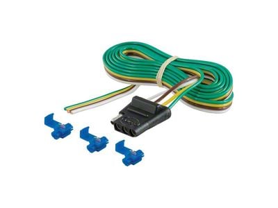 4-Way Flat Connector Socket with 60-Inch Wiring and Hardware; Vehicle Side