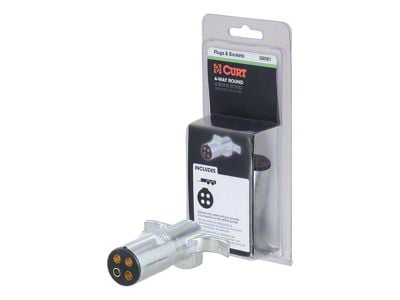 4-Way Round Connector Plug; Trailer Side
