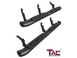 4.25-Inch PNC Oval Side Step Bars; Textured Black (21-25 Bronco 4-Door)