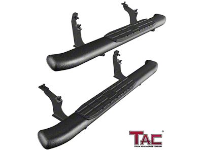 4.25-Inch PNC Oval Side Step Bars; Textured Black (21-25 Bronco 2-Door)