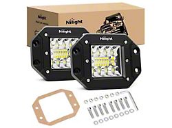 4.80-Inch White LED Flush Mount Lights; Spot/Flood Combo Beam (Universal; Some Adaptation May Be Required)
