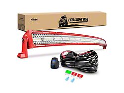 50-Inch Triple Row LED Light Bar with Red Shell; Flood/Spot Combo (Universal; Some Adaptation May Be Required)