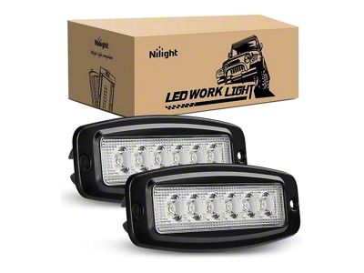 7.40-Inch White LED Flush Mount Lights; Spot Beam (Universal; Some Adaptation May Be Required)