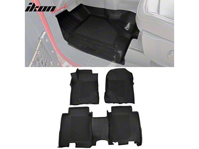 All-Weather Front and Rear Floor Mats; Black (21-25 Bronco 4-Door w/ Vinyl Flooring)