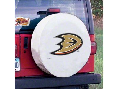 Anaheim Ducks Spare Tire Cover with Camera Port; White (21-25 Bronco)
