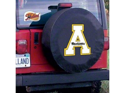 Appalachian State Spare Tire Cover with Camera Port; Black (21-25 Bronco)