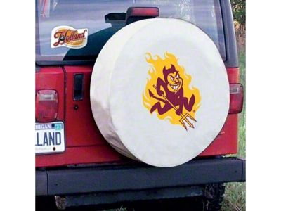 Arizona State Spare Tire Cover with Camera Port; White (21-25 Bronco)