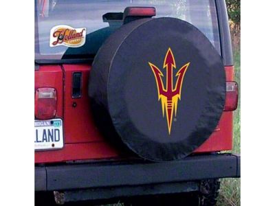Arizona State University Pitchfork Spare Tire Cover with Camera Port; Black (21-25 Bronco)