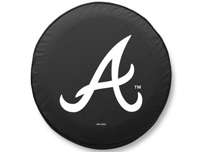 Atlanta Braves Spare Tire Cover with Camera Port; Black (21-25 Bronco)