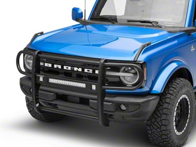 Beacon Grille Guard with 20-Inch LED Light Bar; Black (21-25 Bronco, Excluding Raptor)