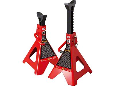 Big Red Double Lock Jack Stands; 6-Ton Capacity